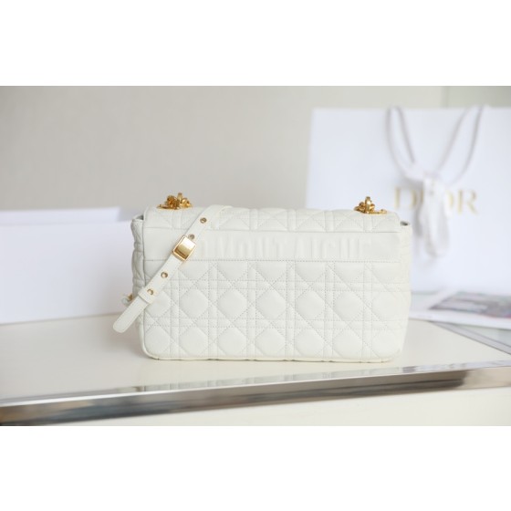 [DlOR CARO] White soft cow leather rattan check pattern