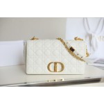 [DlOR CARO] White soft cow leather rattan check pattern