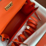 Kelly DanSe orange gold buckle evercolor leather
