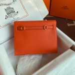 Kelly DanSe orange gold buckle evercolor leather