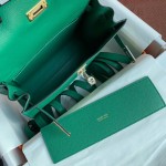 Kelly DanSe 22cm picture velvet green gold and silver buckle in stock evercolor leather