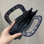 Mini Tote, classic oblique blue letters