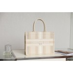 DIOR TOTE embroidered striped canvas