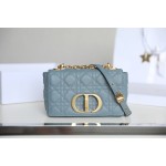 [DlOR CARO] Sky blue soft cow leather rattan check DR-081