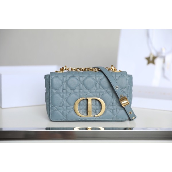 [DlOR CARO] Sky blue soft cow leather rattan check DR-081