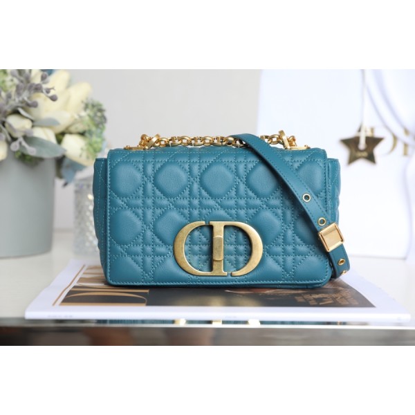 [DlOR CARO] Deep Sea Blue Soft Cow Leather Rattan Check DR-081