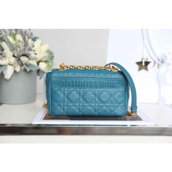 [DlOR CARO] Deep Sea Blue Soft Cow Leather Rattan Check DR-081