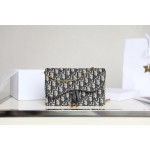 Saddle clutch bag old flower blue Oblique DR-58