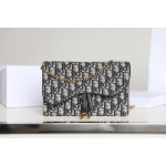 Saddle clutch bag old flower blue Oblique DR-58