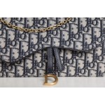 Saddle clutch bag old flower blue Oblique DR-58