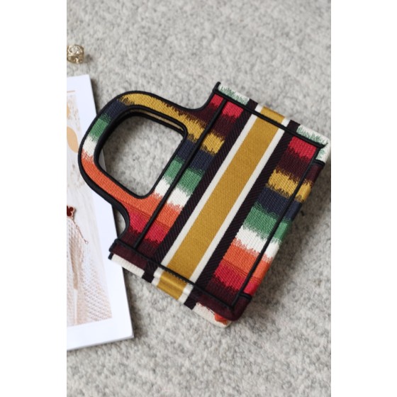 Dior book tote mini seven colorful stripes