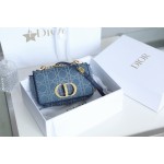 DIOR CARO Denim blue vine check embroidery DR-021