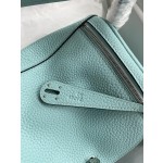 Lindy 26cm Imported TC Leather Macaron Blue Silver Buckle Waxed Wire