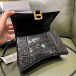 BALENCIAGA 𝐇𝐨𝐮𝐫𝐠𝐥𝐚𝐬𝐬𝐬 𝐒 crocodile-textured cowhide