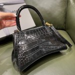 BALENCIAGA 𝐇𝐨𝐮𝐫𝐠𝐥𝐚𝐬𝐬𝐬 𝐒 crocodile-textured cowhide