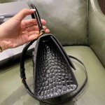 BALENCIAGA 𝐇𝐨𝐮𝐫𝐠𝐥𝐚𝐬𝐬𝐬 𝐒 crocodile-textured cowhide