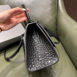 BALENCIAGA 𝐇𝐨𝐮𝐫𝐠𝐥𝐚𝐬𝐬𝐬 𝐒 crocodile-textured cowhide