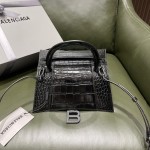 BALENCIAGA 𝐇𝐨𝐮𝐫𝐠𝐥𝐚𝐬𝐬𝐬 𝐒 crocodile-textured cowhide