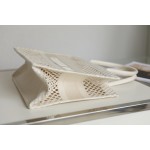 DIOR TOTE beige and white mesh fabric embroidery
