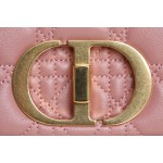 DlOR CARO】Pink Soft cow leather rattan check DR-091