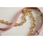DlOR CARO】Pink Soft cow leather rattan check DR-091