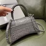 BALENCIAGA 𝐇𝐨𝐮𝐫𝐠𝐥𝐚𝐬𝐬𝐬 𝐒 crocodile-textured cowhide