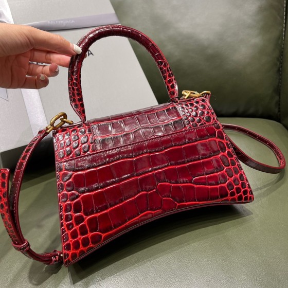 BALENCIAGA 𝐇𝐨𝐮𝐫𝐠𝐥𝐚𝐬𝐬𝐬 𝐒 crocodile-textured cowhide