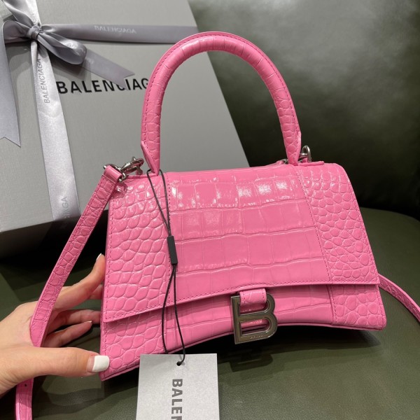 BALENCIAGA 𝐇𝐨𝐮𝐫𝐠𝐥𝐚𝐬𝐬𝐬 𝐒 crocodile-textured cowhide
