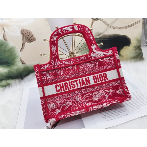 Dior Book Tote New Pattern Red Tiger Mini