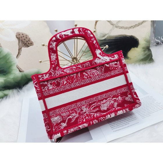 Dior Book Tote New Pattern Red Tiger Mini