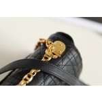 [DlOR CARO] Black soft cow leather rattan check DR-081