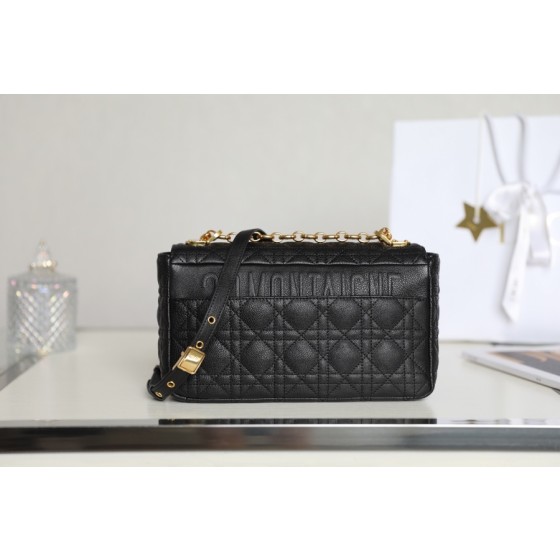 [DlOR CARO] Black soft cow leather rattan check DR-081