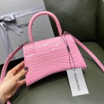 BALENCIAGA 𝐇𝐨𝐮𝐫𝐠𝐥𝐚𝐬𝐬𝐬 𝐒 crocodile-textured cowhide