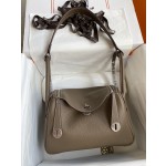 Lindy 26cm Imported TC Leather Elephant Grey 🐘 Silver Buckle Waxed Wire