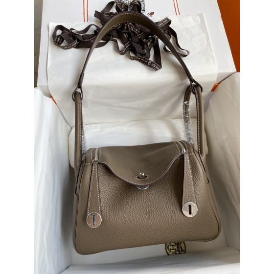 Lindy 26cm Imported TC Leather Elephant Grey 🐘 Silver Buckle Waxed Wire