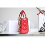 Lady red rattan lacquered GR original sheepskin mini Three compartments