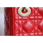 Lady red rattan lacquered GR original sheepskin mini Three compartments
