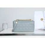 DlOR CARO】Grey soft cow leather rattan check DR- 091