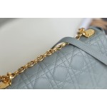 DlOR CARO】Grey soft cow leather rattan check DR- 091