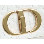 [DlOR CARO] White soft cow leather rattan check pattern
