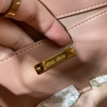 MIU MIU 5BA196 Lady Leather Handbag Decorated with Gorgeous Imitation Crystal Jewelry Buckle