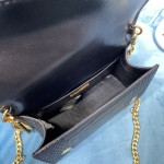 MIU MIU 5BA196 Lady Leather Handbag Decorated with Gorgeous Imitation Crystal Jewelry Buckle