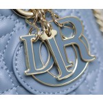 DIOR LADY three compartments blue enamel buckle