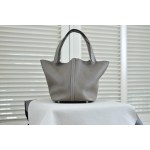 picotin22 elephant gray gold buckle TC leather