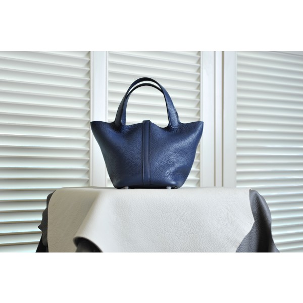 picotin18 midnight blue silver buckle TC leather