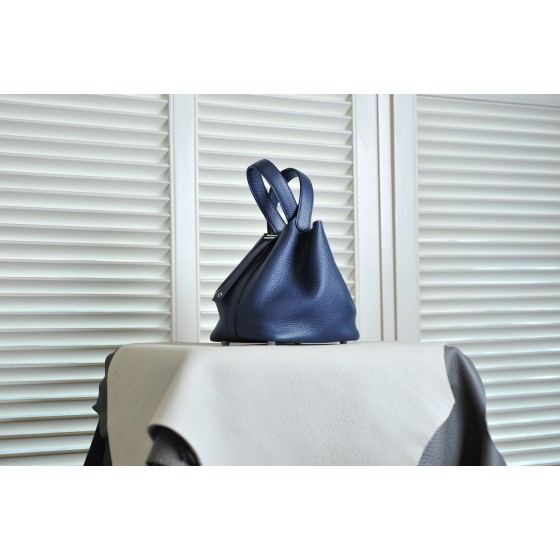 picotin18 midnight blue silver buckle TC leather