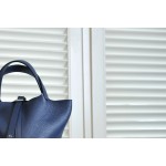 picotin18 midnight blue silver buckle TC leather