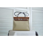 HERBAG31 saddle patchwork trench coat gray