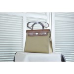 HERBAG31 saddle patchwork trench coat gray