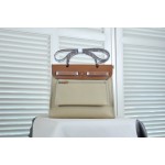 HERBAG31 saddle patchwork trench coat gray